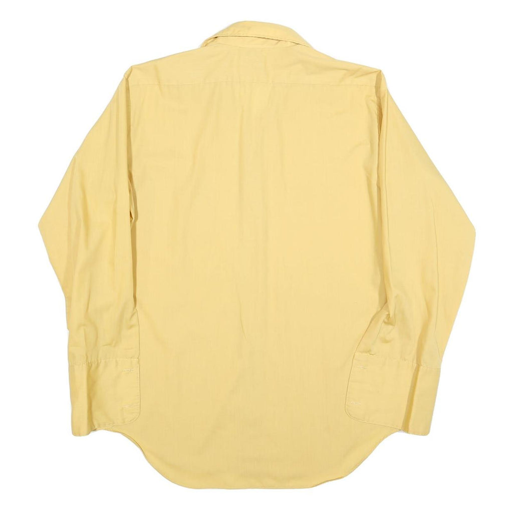 TACOMA Mens Yellow Plain Shirt L Cotton Blend Classic Fit Long Sleeve Button