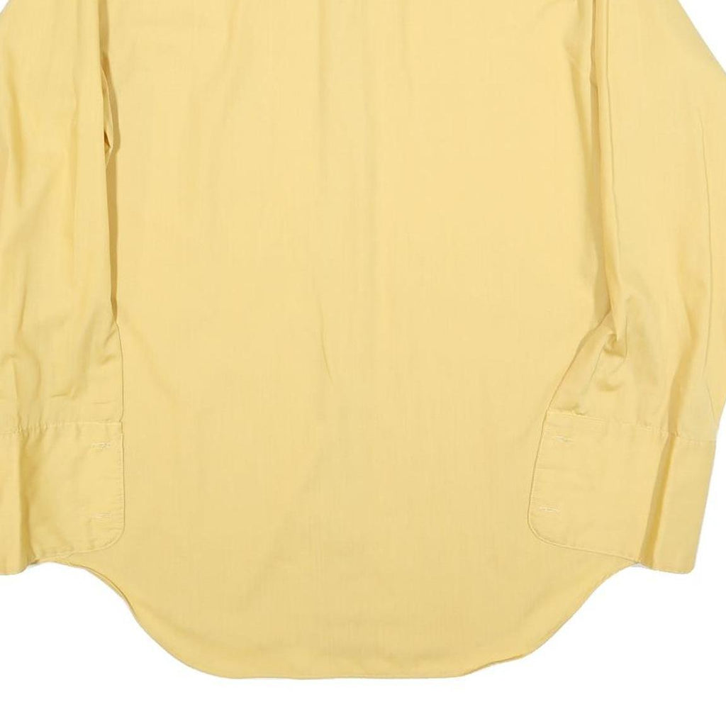 TACOMA Mens Yellow Plain Shirt L Cotton Blend Classic Fit Long Sleeve Button