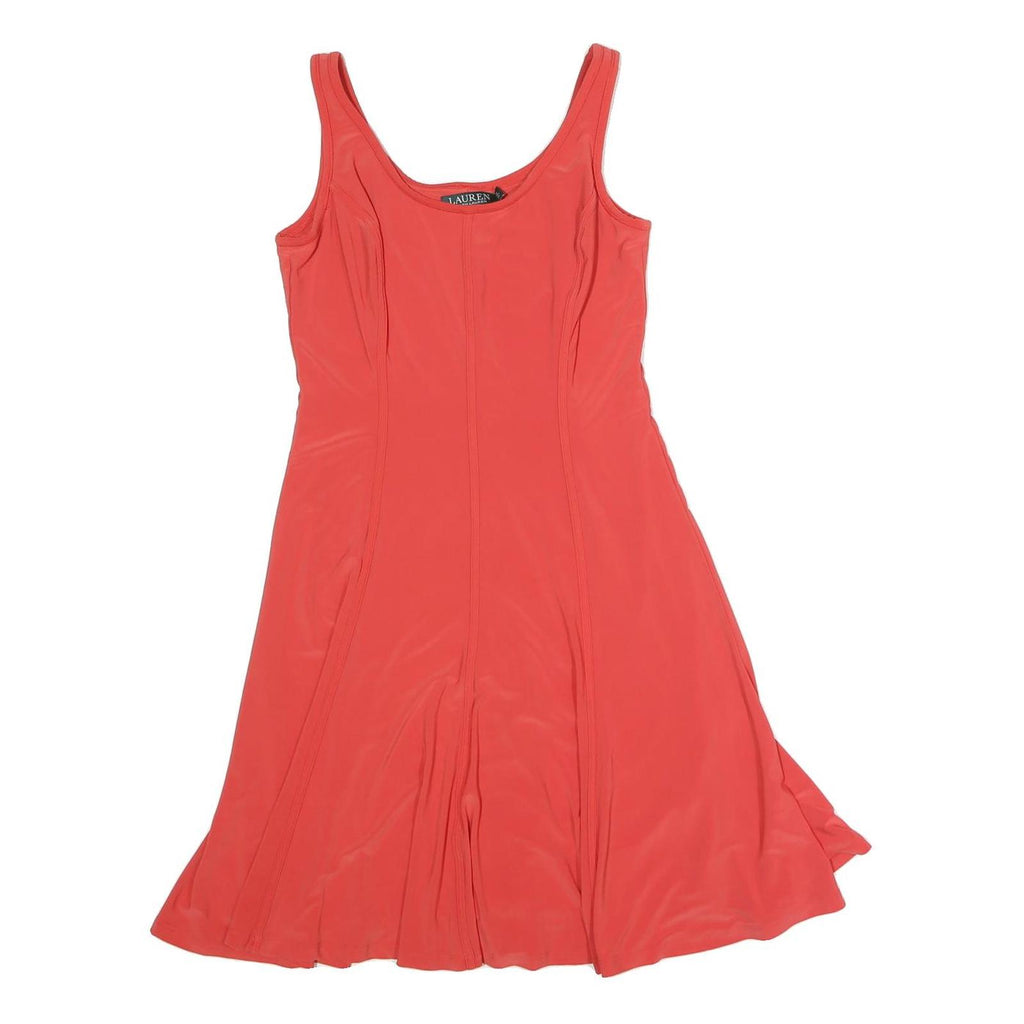 LAUREN RALPH LAUREN Womens Red Fit & Flare Polyester Sleeveless Knee Length UK 6