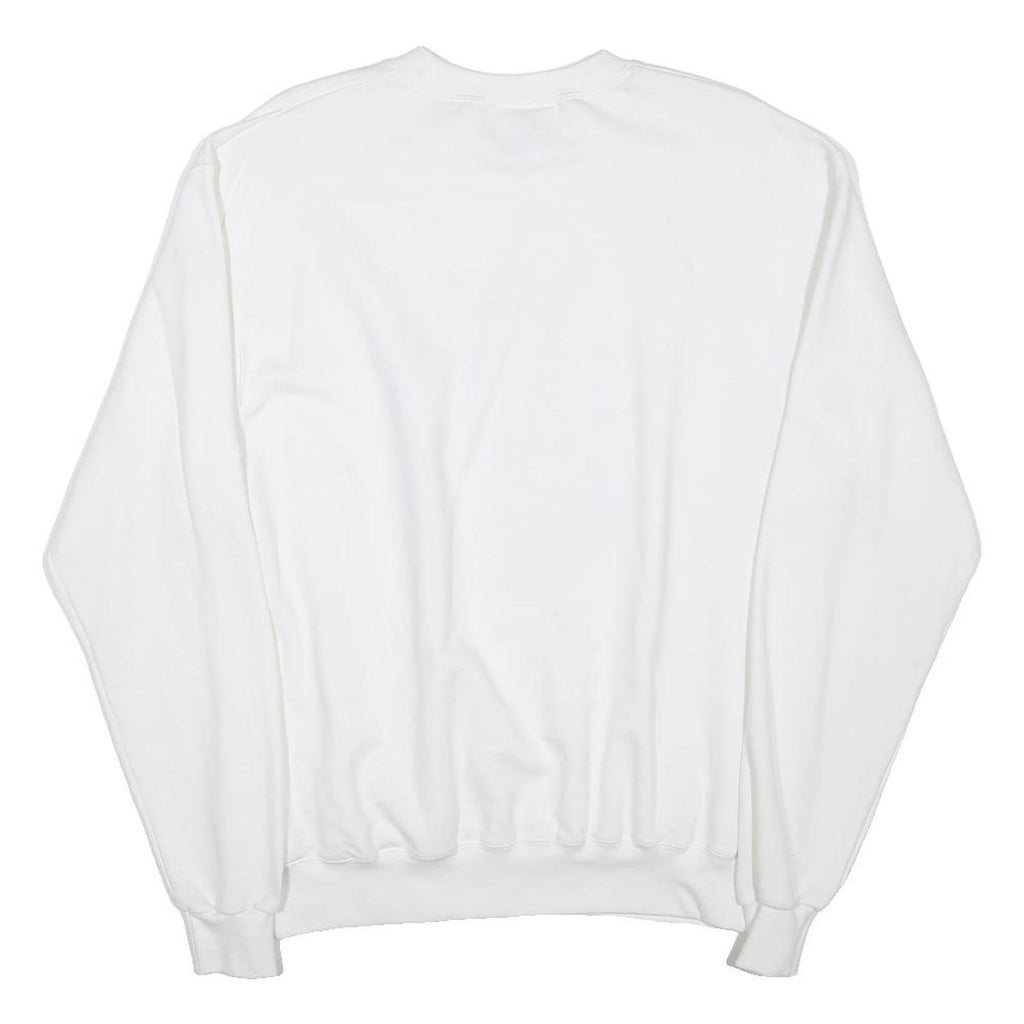 CHAMPION Mens White Sac Town Basketball Crew Neck M Sweatshirt Cotton Blend