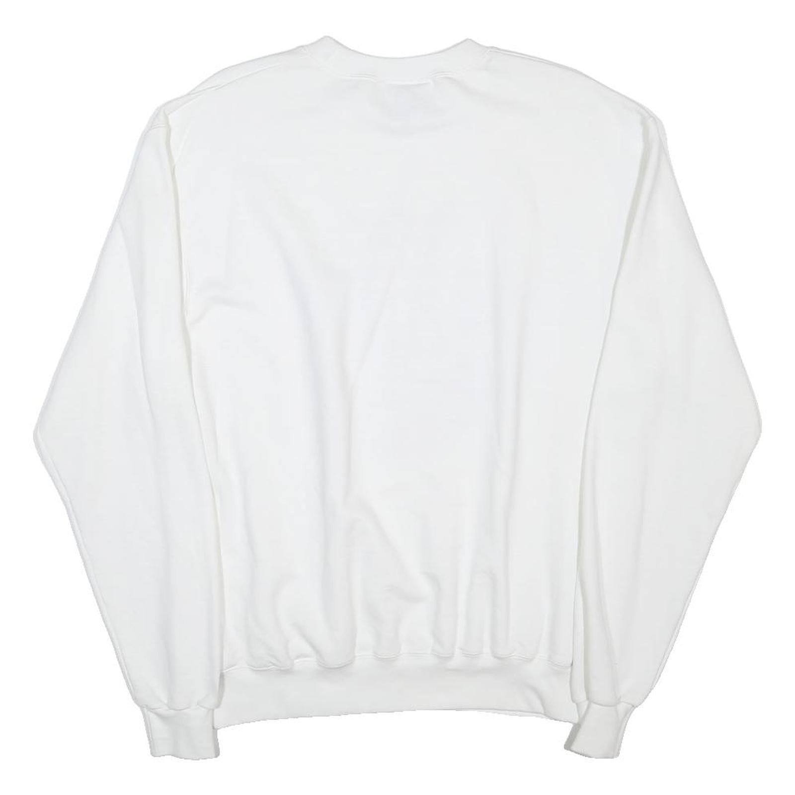 CHAMPION Mens White Sac Town Basketball Crew Neck M Sweatshirt Cotton Blend