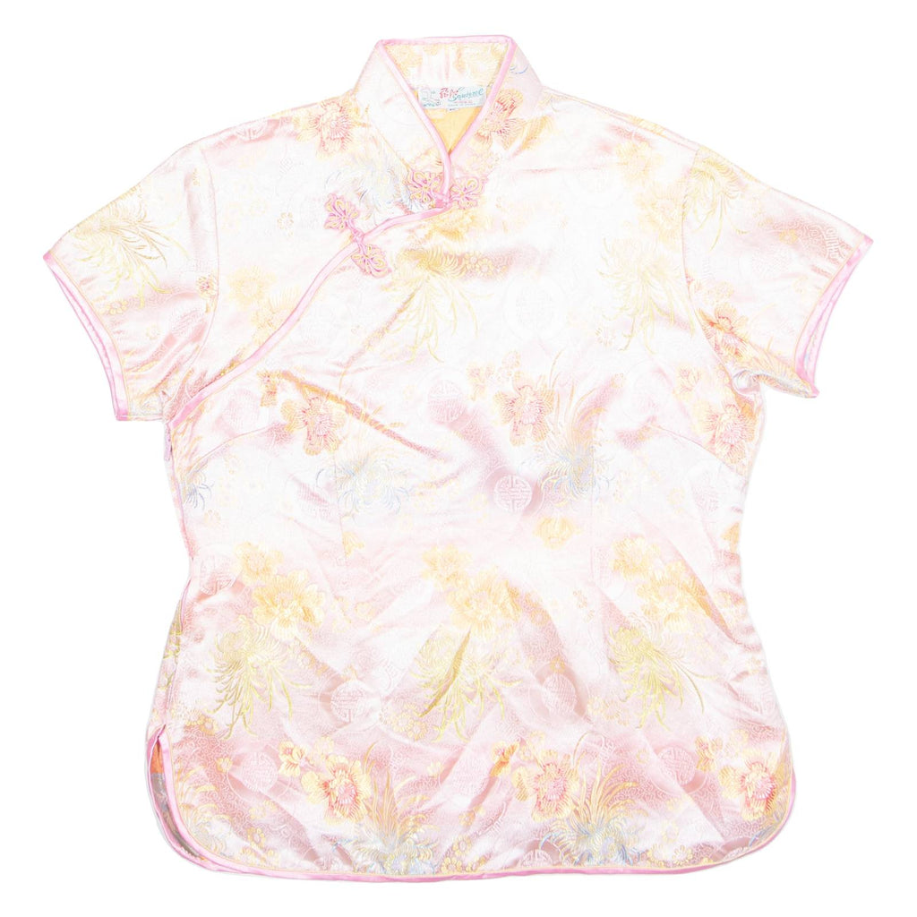 SQUIRREL Womens Printed Top Pink V-Neck Floral L