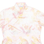 SQUIRREL Womens Printed Top Pink V-Neck Floral L