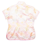 SQUIRREL Womens Printed Top Pink V-Neck Floral L