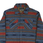 JACHS Mens Red Blue Brown Pattern Shirt L Cotton Blend Casual Long Sleeve