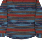 JACHS Mens Red Blue Brown Pattern Shirt L Cotton Blend Casual Long Sleeve