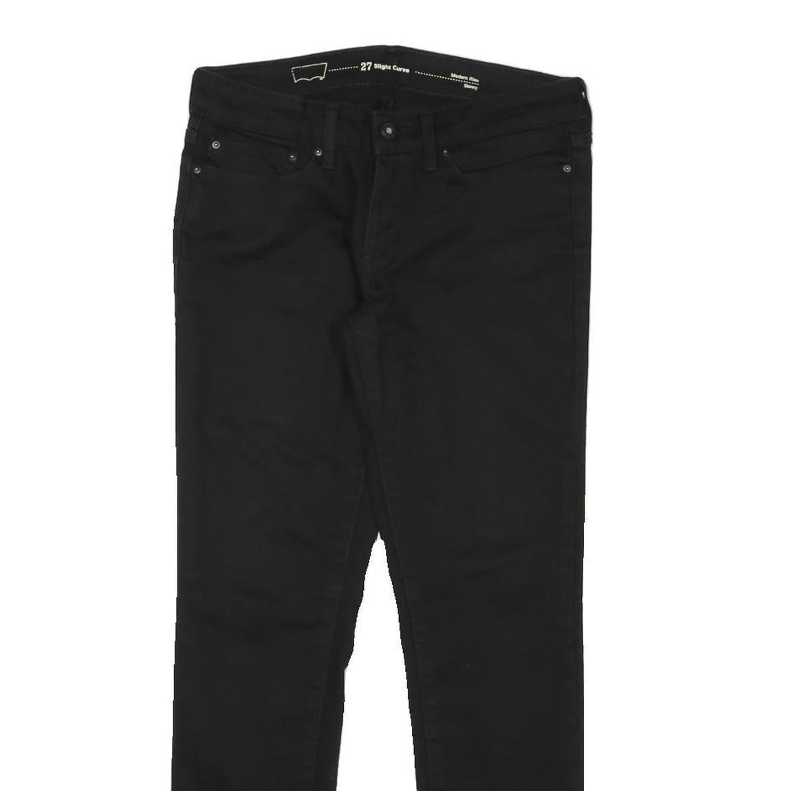 LEVI'S Womens Black Slim Skinny Denim Dark W28 L27 Zip Cotton Blend Jeans