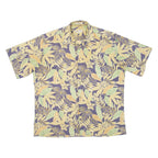 PIERRE CARDIN Mens Hawaiian Shirt Blue Floral L