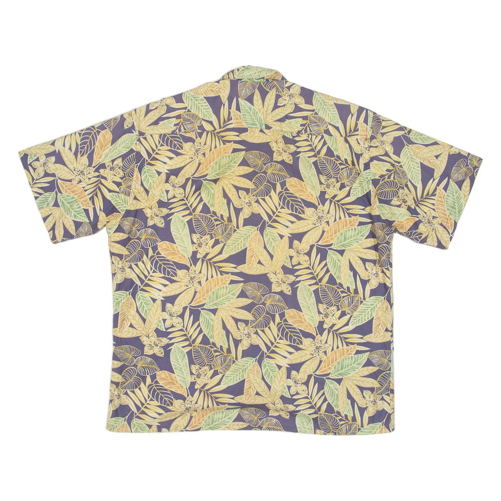 PIERRE CARDIN Mens Hawaiian Shirt Blue Floral L