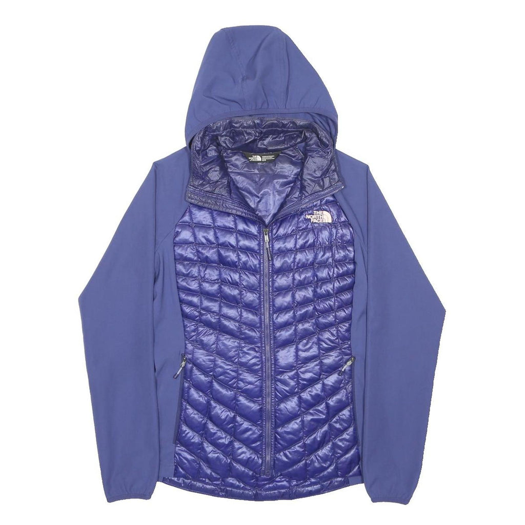 THE NORTH FACE Womens Blue Nylon Jacket M Quilted Padded Hooded Zip Outdoor