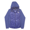 THE NORTH FACE Womens Blue Nylon Jacket M Quilted Padded Hooded Zip Outdoor