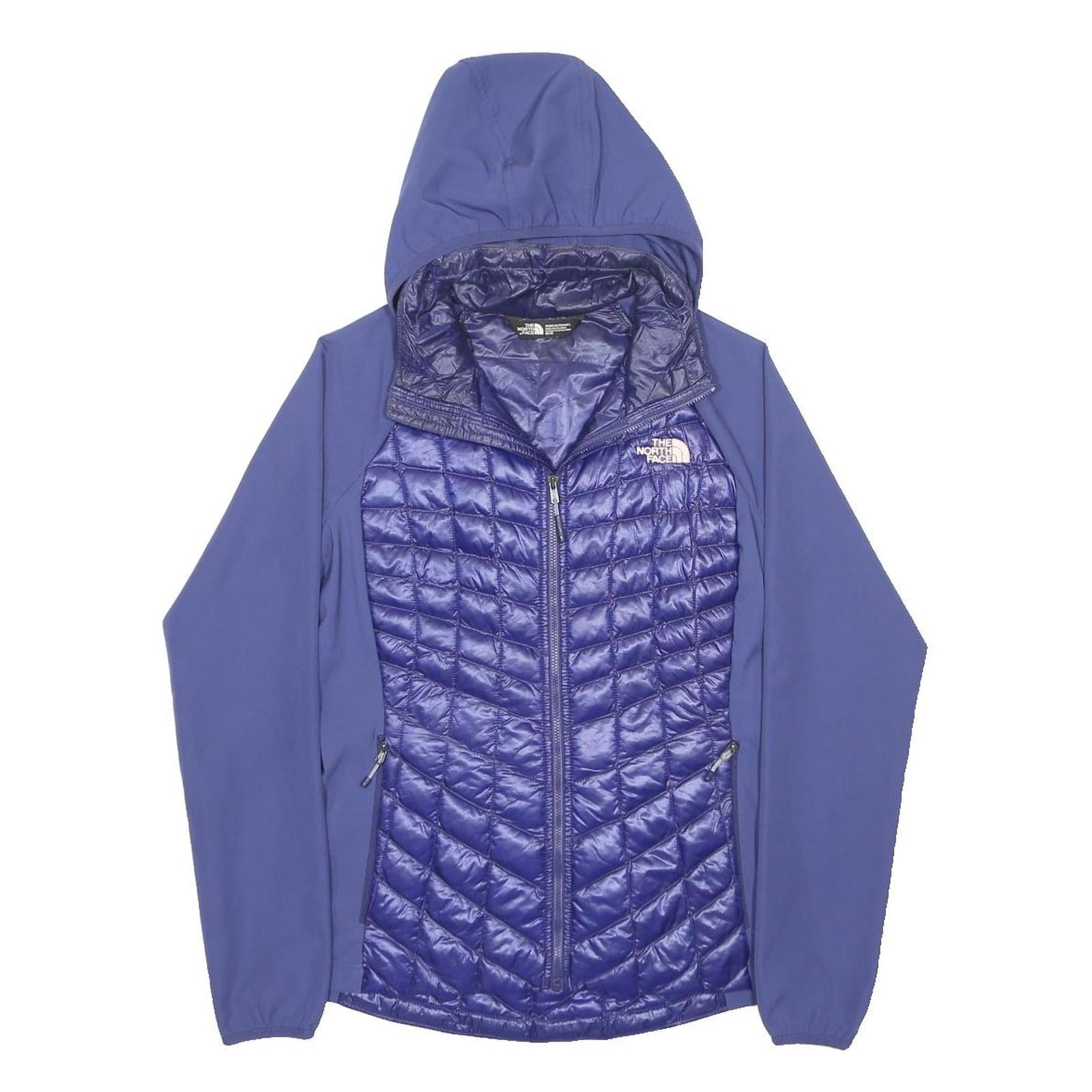 THE NORTH FACE Womens Blue Nylon Jacket M Quilted Padded Hooded Zip Outdoor