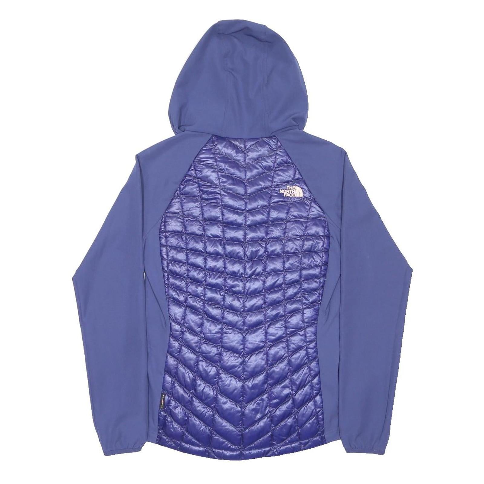 THE NORTH FACE Womens Blue Nylon Jacket M Quilted Padded Hooded Zip Outdoor