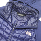 THE NORTH FACE Womens Blue Nylon Jacket M Quilted Padded Hooded Zip Outdoor