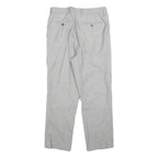 Womens Grey Wool Regular Fit Straight Trousers W30 L26 Classic Zip Closure