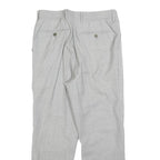 Womens Grey Wool Regular Fit Straight Trousers W30 L26 Classic Zip Closure