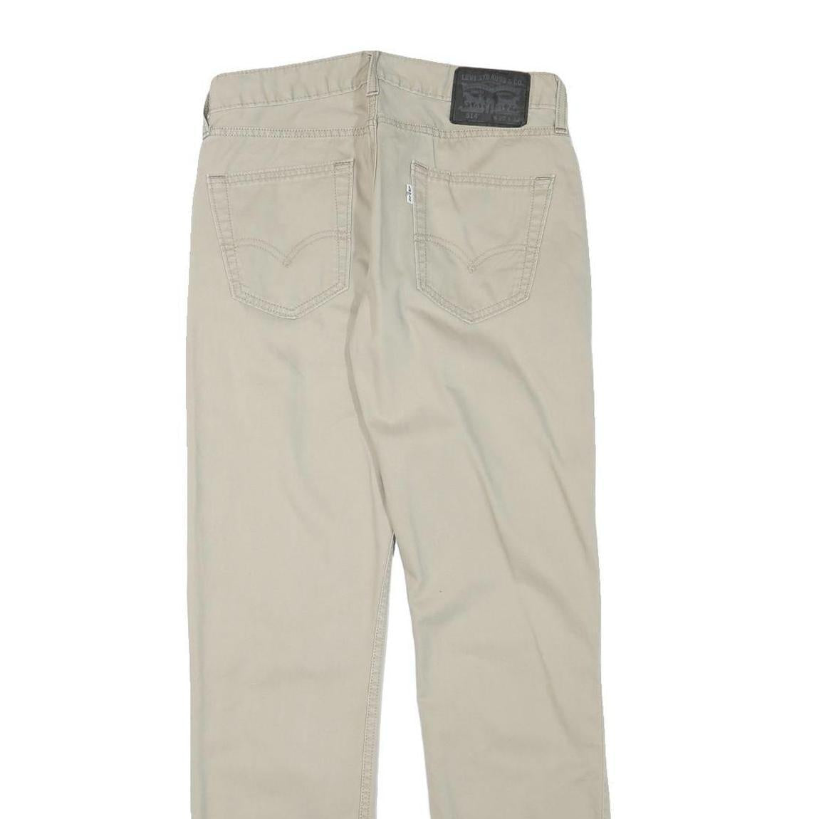 LEVI'S Mens Slim Beige Cotton Blend Trousers W29 L32 Zip Classic Straight Fit