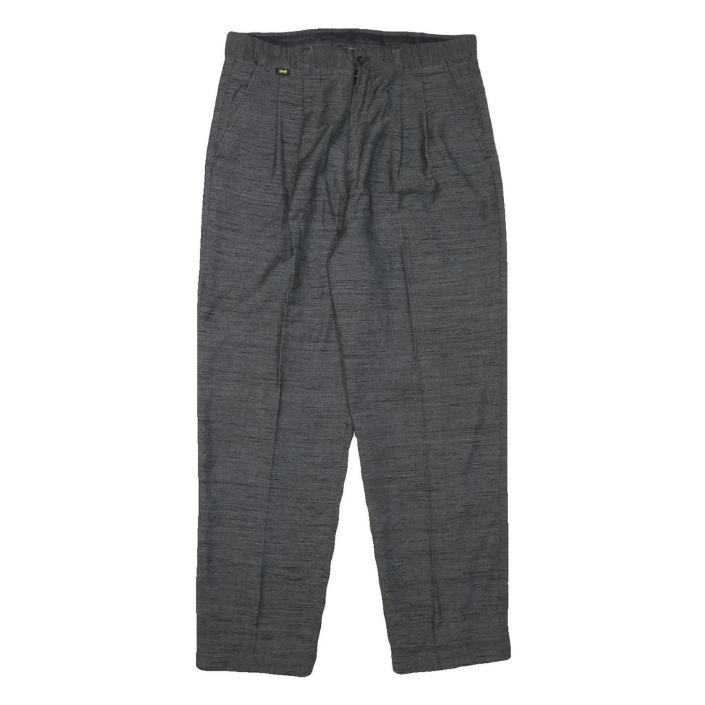 S.W.J Mens Cotton Blend Grey Regular Fit Straight Leg Trousers W32 L29 Classic