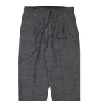 S.W.J Mens Cotton Blend Grey Regular Fit Straight Leg Trousers W32 L29 Classic