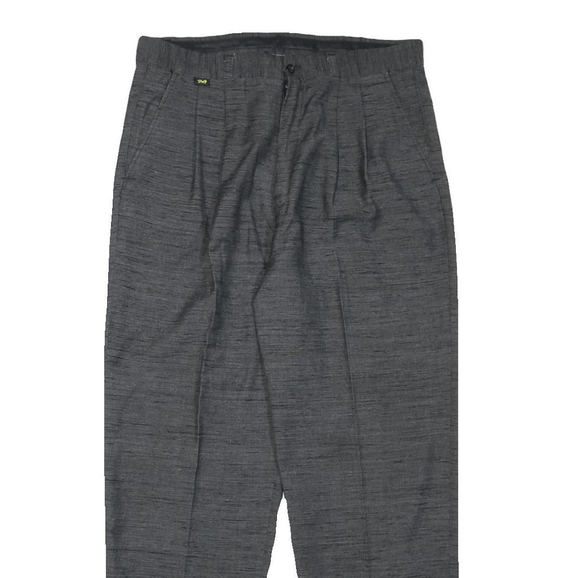 S.W.J Mens Cotton Blend Grey Regular Fit Straight Leg Trousers W32 L29 Classic