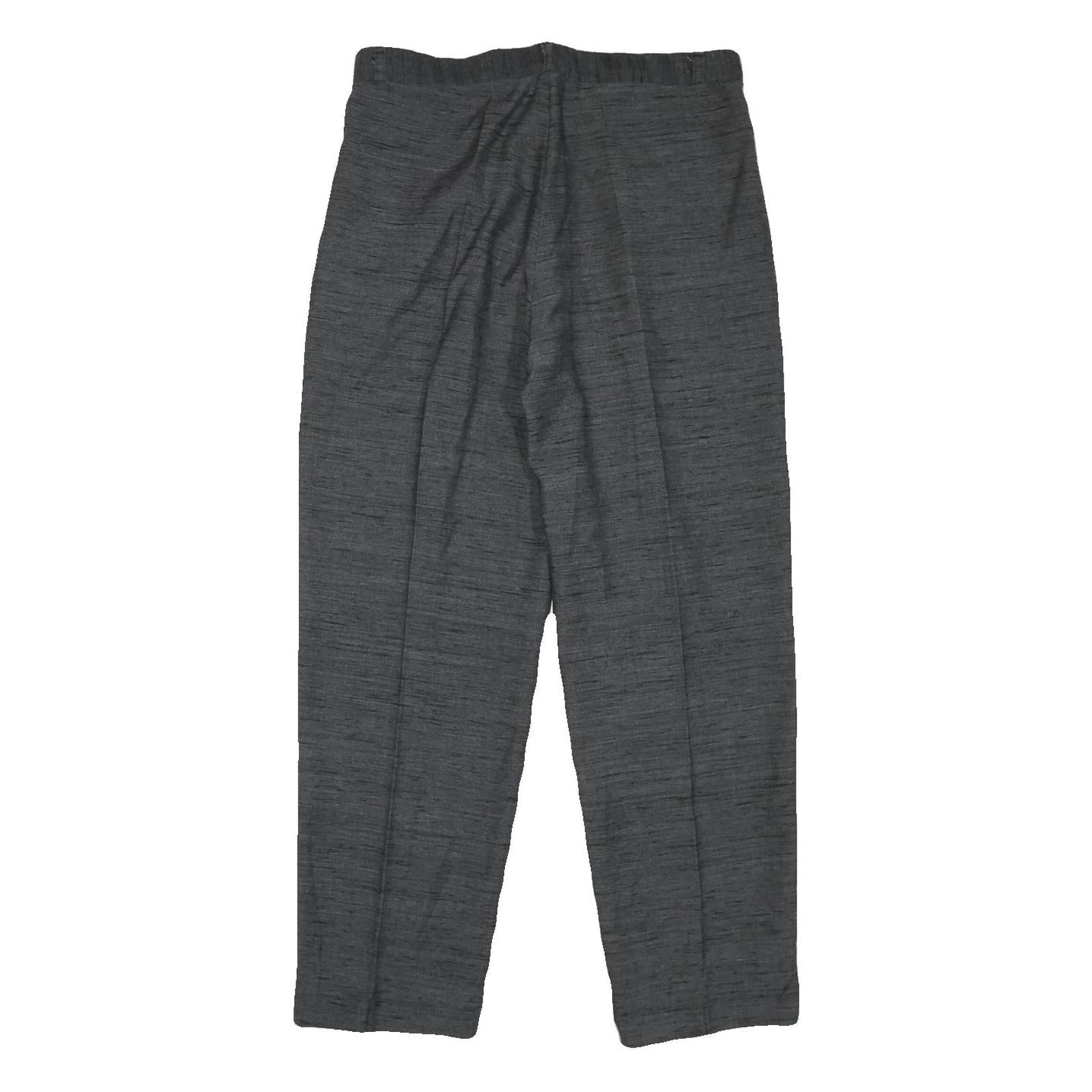 S.W.J Mens Cotton Blend Grey Regular Fit Straight Leg Trousers W32 L29 Classic