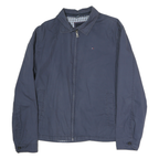 TOMMY HILFIGER Mens Blue XL Cotton Blend Jacket Zip Plain Lightweight Casual