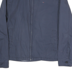 TOMMY HILFIGER Mens Blue XL Cotton Blend Jacket Zip Plain Lightweight Casual