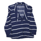 ZARA Womens Blue & White Striped Shirt Long Sleeve Collared M Button Up