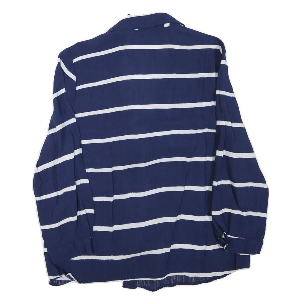 ZARA Womens Blue & White Striped Shirt Long Sleeve Collared M Button Up