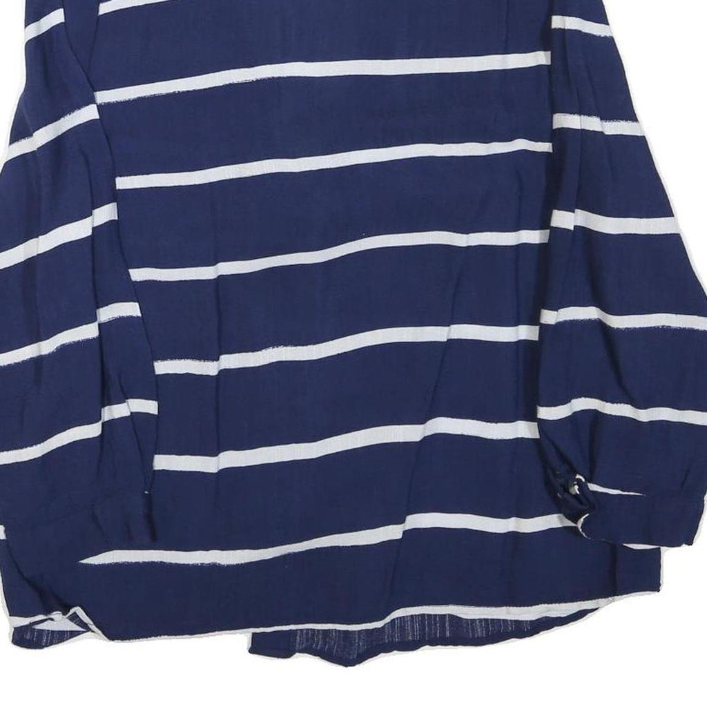 ZARA Womens Blue & White Striped Shirt Long Sleeve Collared M Button Up