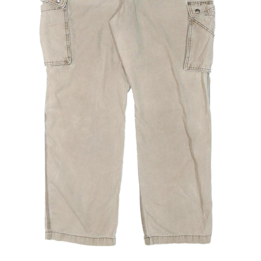 CARHARTT Mens Cotton Blend Beige Relaxed Cargo Trousers W39 L32 Workwear Zip