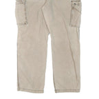 CARHARTT Mens Cotton Blend Beige Relaxed Cargo Trousers W39 L32 Workwear Zip