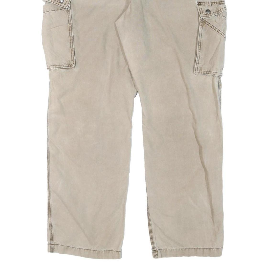 CARHARTT Mens Cotton Blend Beige Relaxed Cargo Trousers W39 L32 Workwear Zip