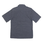 CALVIN KLEIN Mens Navy Blue & White Printed Shirt S Cotton Blend Casual Summer