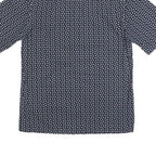 CALVIN KLEIN Mens Navy Blue & White Printed Shirt S Cotton Blend Casual Summer