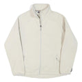 ABERCROMBIE & FITCH Womens White Zip Fleece Jacket L Polyester Blend Casual Warm