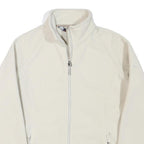 ABERCROMBIE & FITCH Womens White Zip Fleece Jacket L Polyester Blend Casual Warm