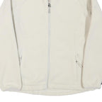 ABERCROMBIE & FITCH Womens White Zip Fleece Jacket L Polyester Blend Casual Warm