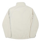ABERCROMBIE & FITCH Womens White Zip Fleece Jacket L Polyester Blend Casual Warm