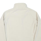 ABERCROMBIE & FITCH Womens White Zip Fleece Jacket L Polyester Blend Casual Warm