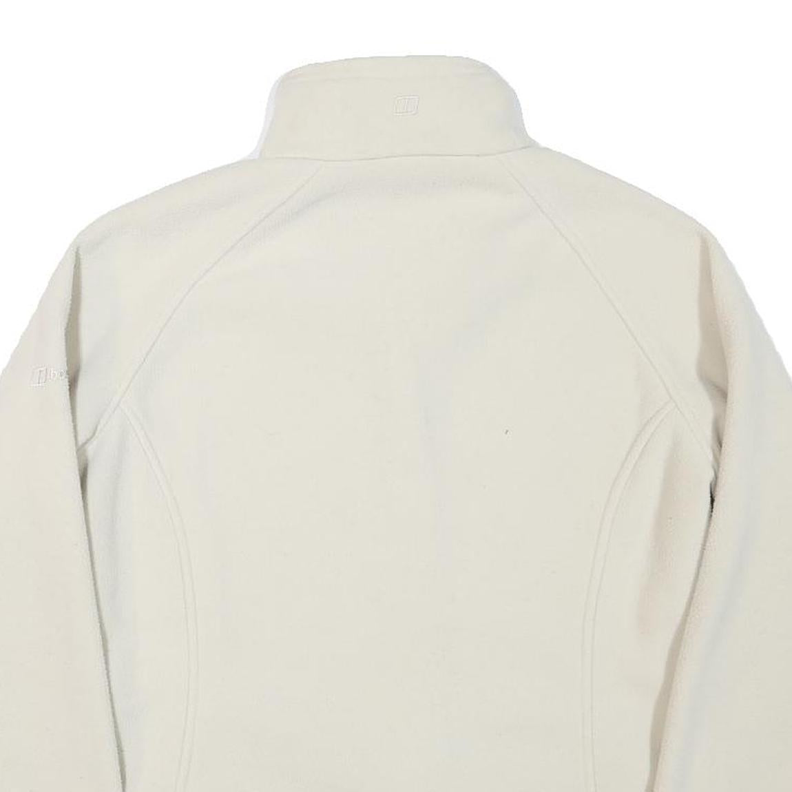 ABERCROMBIE & FITCH Womens White Zip Fleece Jacket L Polyester Blend Casual Warm