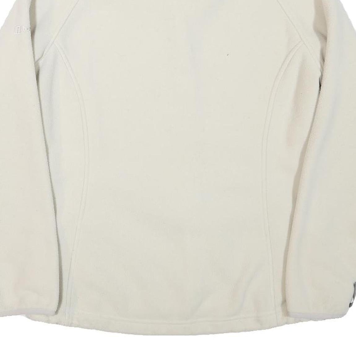 ABERCROMBIE & FITCH Womens White Zip Fleece Jacket L Polyester Blend Casual Warm