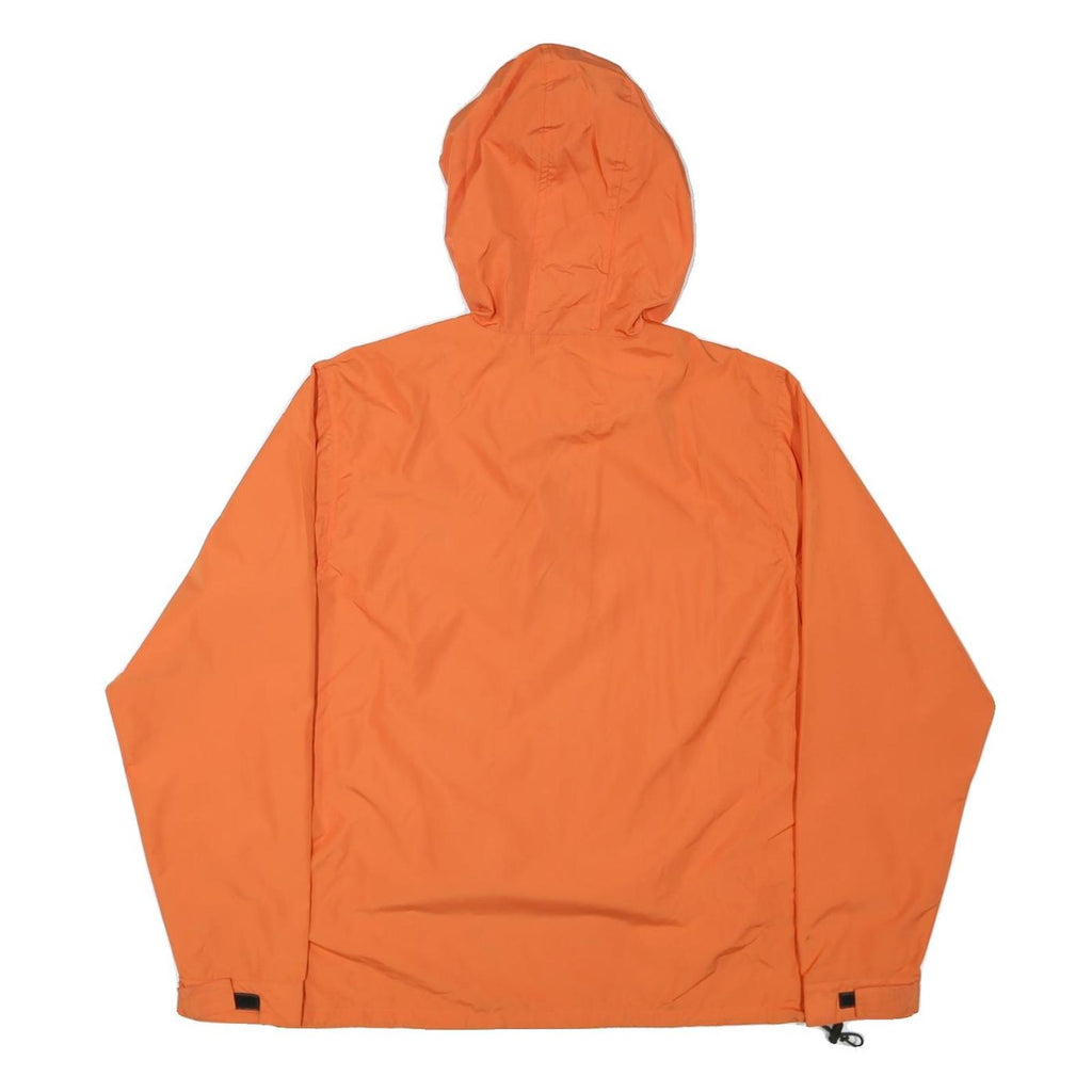CHAPS Womens Orange Nylon Hooded Jacket M Windbreaker Half Zip Casual