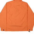 CHAPS Womens Orange Nylon Hooded Jacket M Windbreaker Half Zip Casual