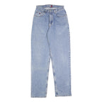 TOMMY JEANS Womens Loose Blue Denim Light W29 L34 Straight Leg Zip Closure