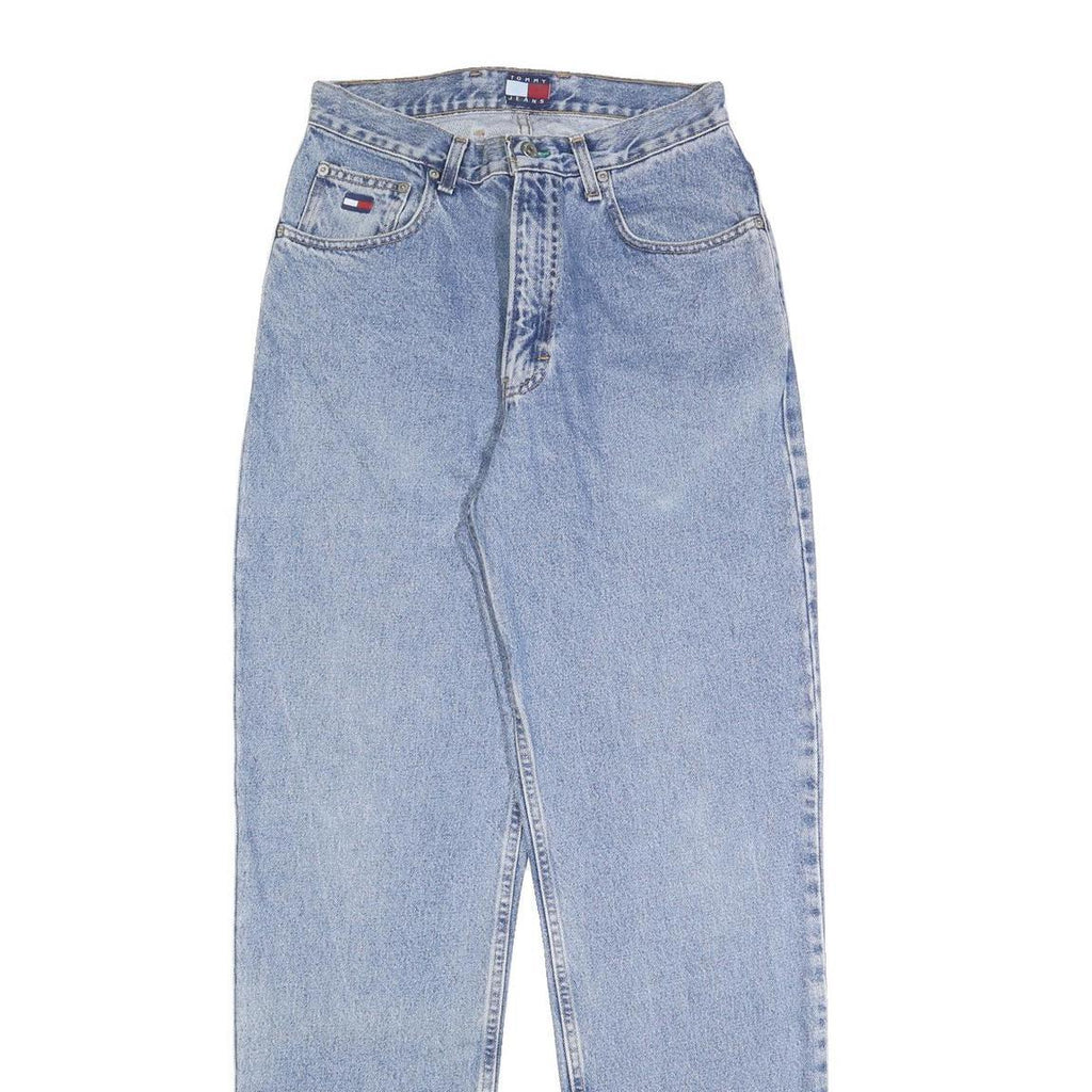 TOMMY JEANS Womens Loose Blue Denim Light W29 L34 Straight Leg Zip Closure