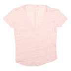 MAJE Womens Pink Jersey T-Shirt S Short Sleeve V-Neck Lightweight Cotton Blend