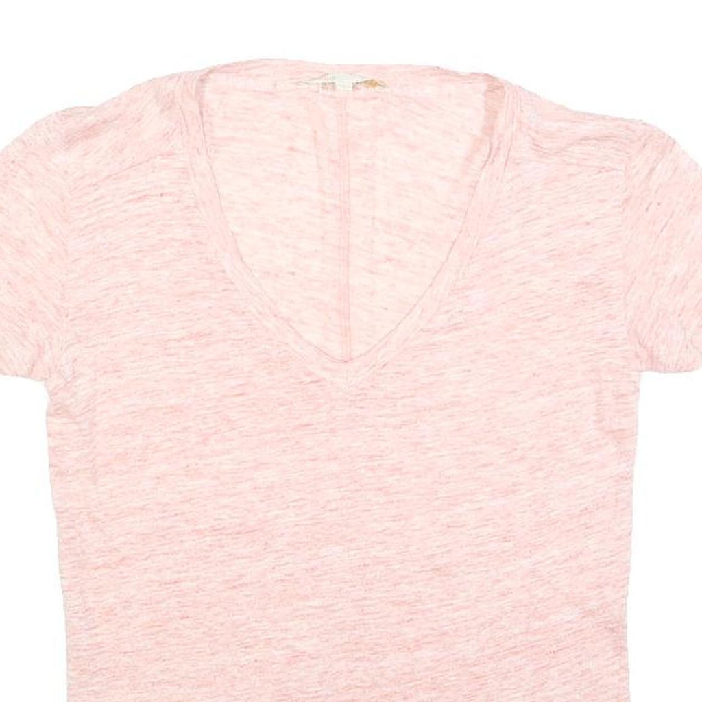 MAJE Womens Pink Jersey T-Shirt S Short Sleeve V-Neck Lightweight Cotton Blend