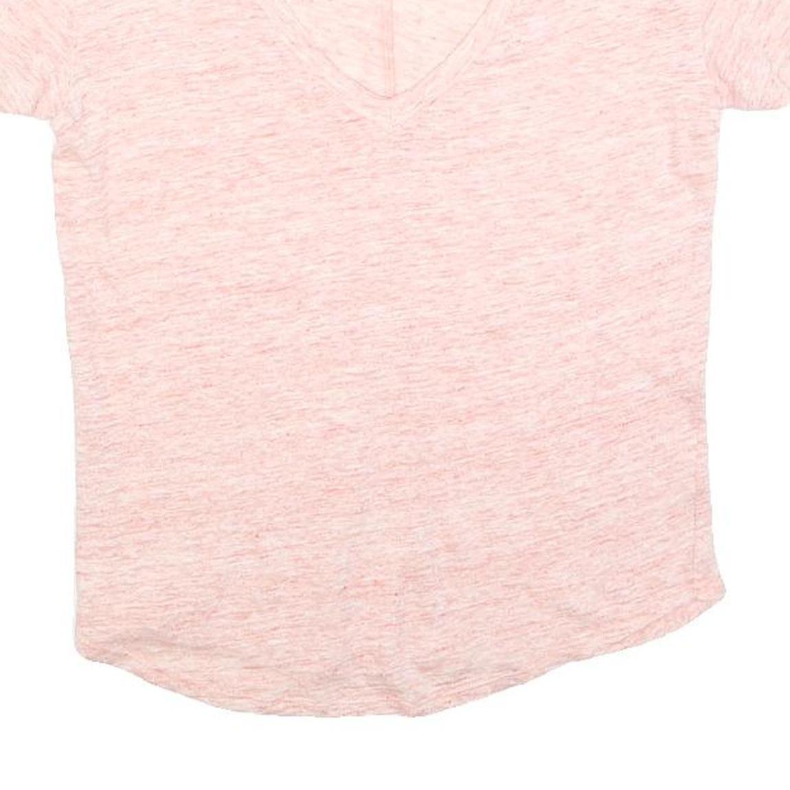 MAJE Womens Pink Jersey T-Shirt S Short Sleeve V-Neck Lightweight Cotton Blend