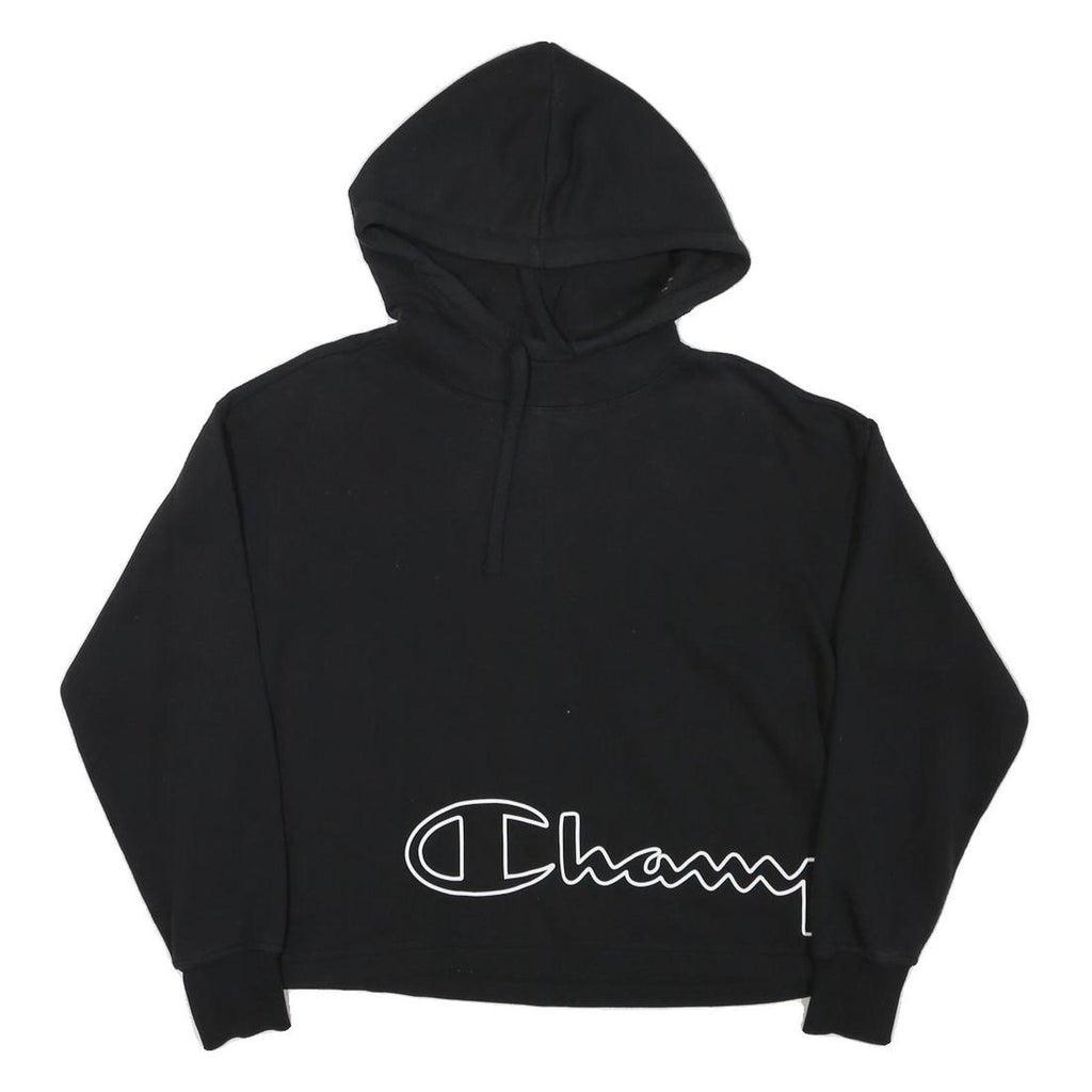 CHAMPION Womens Black Hoodie S Cotton Blend Pullover Casual Sweatshirt